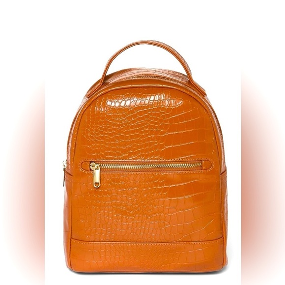 Wild Fable Cognac Croc Mini Dome Backpack Purse NWT - Picture 2 of 8